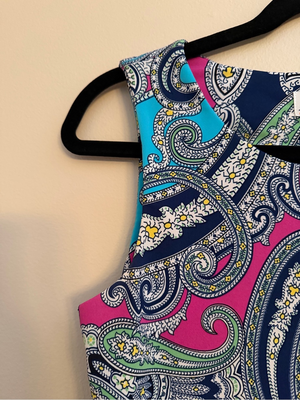 Jude Connally Sleeveless Paisley Shift Dress Pink Blue Green Size Small - Picture 4 of 5